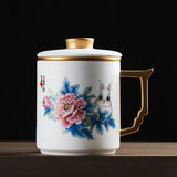 Rabbit & Peony Coffee & Tea Mug