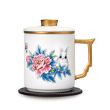 Rabbit & Peony Coffee & Tea Mug