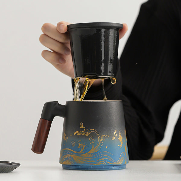 The Gradient Wooden Handled Coffee & Tea Mug – Coffeify