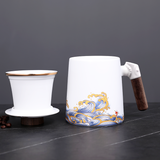 White Golden Waves Coffee & Tea Mug
